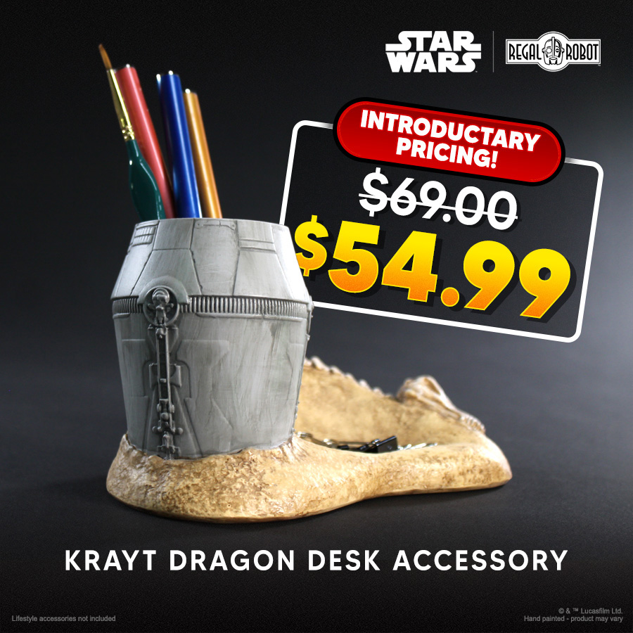 star wars krayt dragon skeleton and escape pod desk set