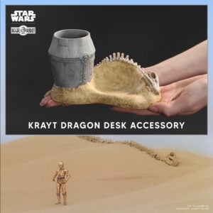 star wars krayt dragon skeleton and escape pod desk set