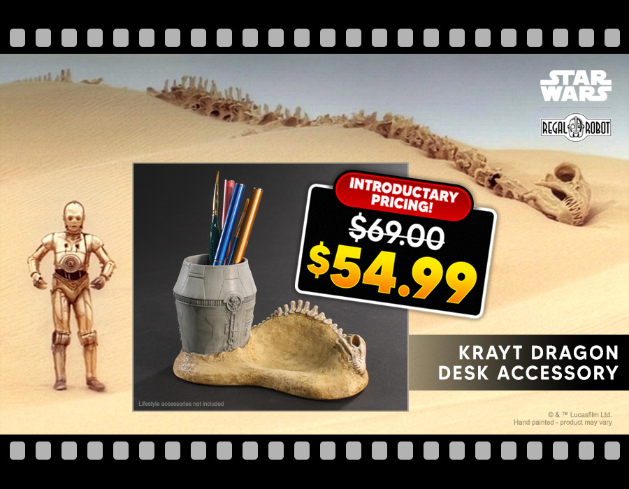 star wars krayt dragon skeleton and escape pod desk set