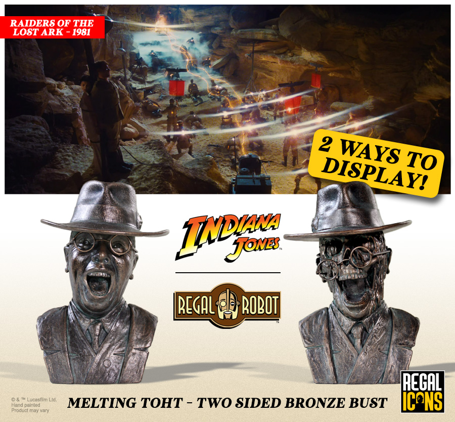 indiana jones toht figure bronze bust of his death scene