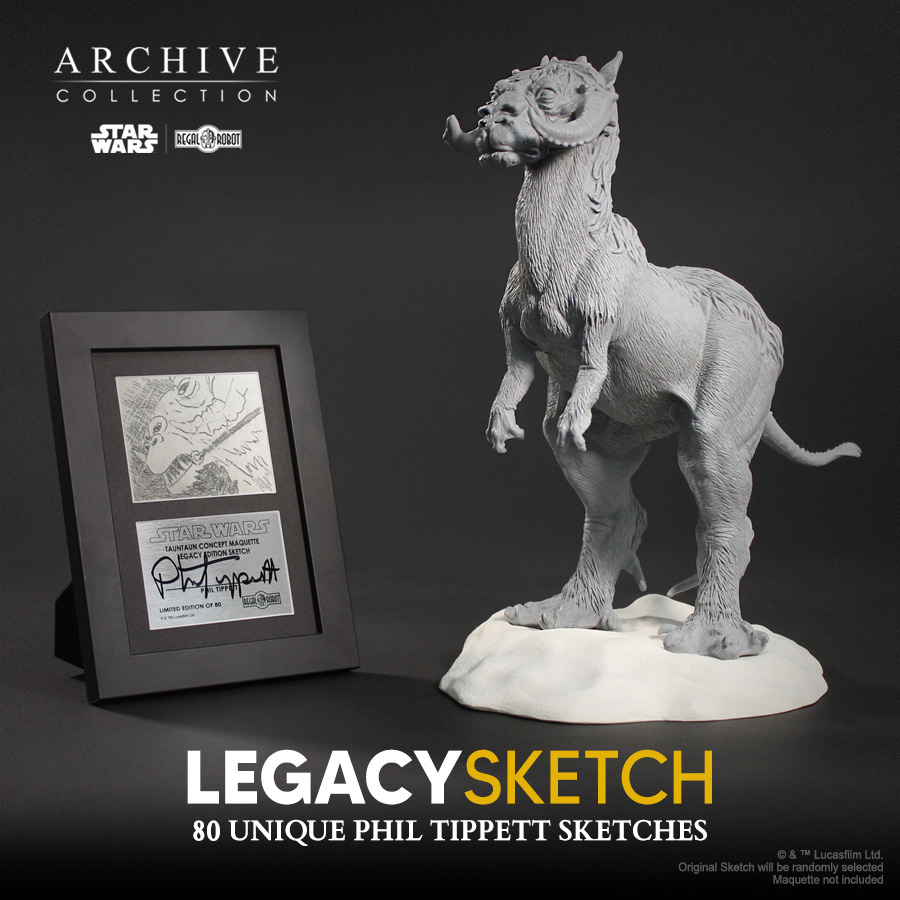 Tauntaun sketch art collectible by Phil Tippett