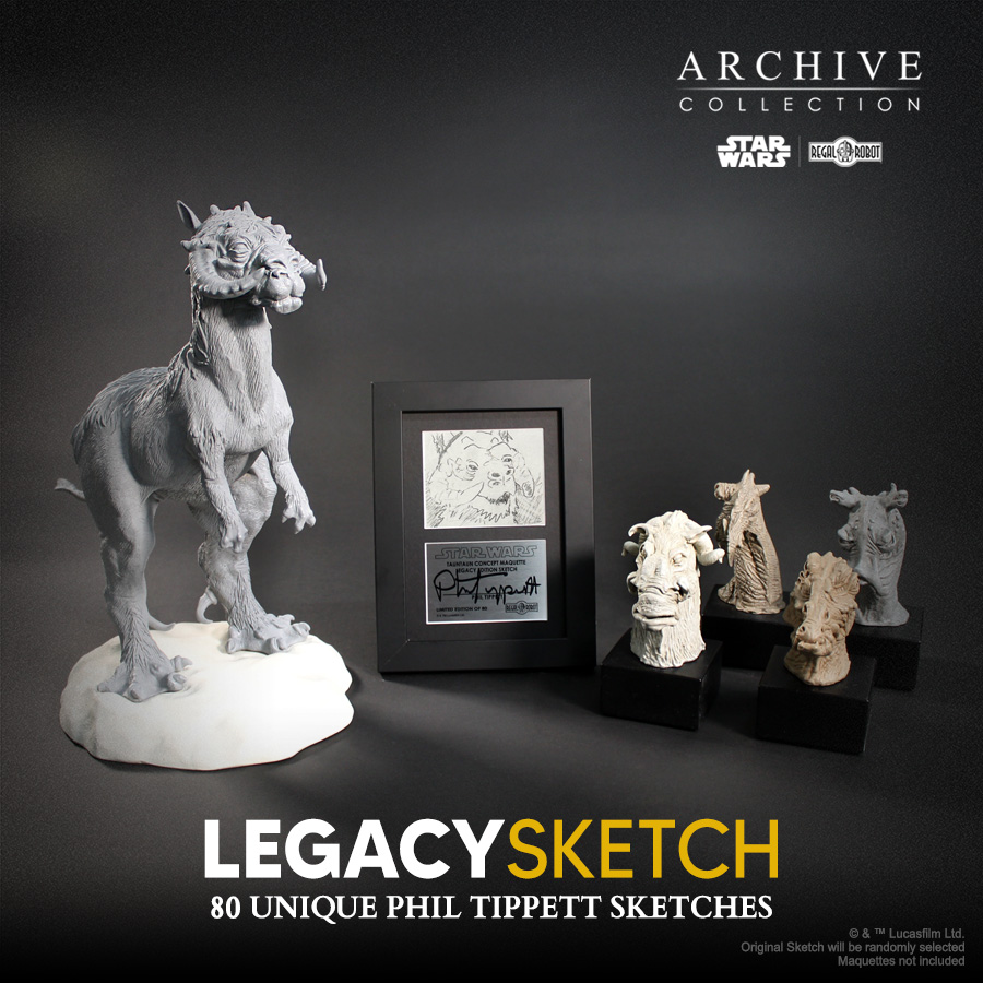 Tauntaun sketch art collectible by Phil Tippett