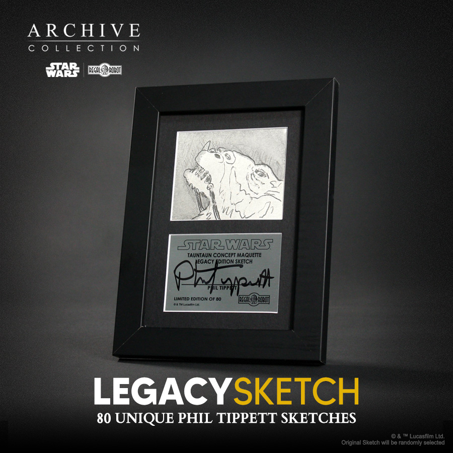 Tauntaun sketch art collectible by Phil Tippett