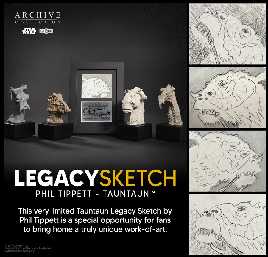 Tauntaun sketch art collectible by Phil Tippett