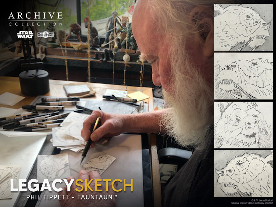 Tauntaun sketch art collectible by Phil Tippett