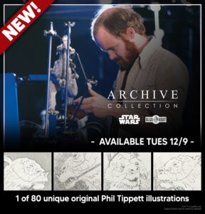 Tauntaun sketch art collectible by Phil Tippett