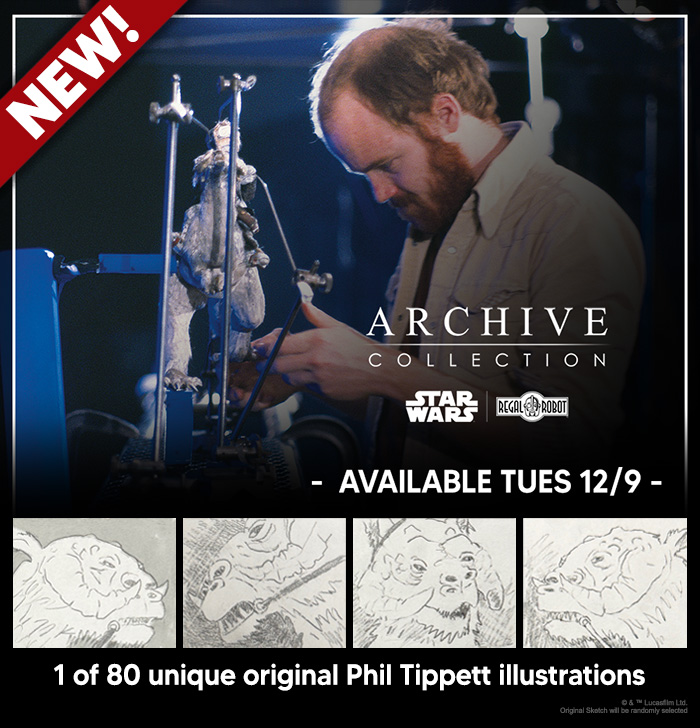 Tauntaun sketch art collectible by Phil Tippett