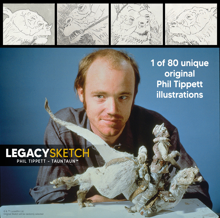 Tauntaun sketch art collectible by Phil Tippett