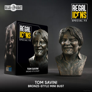 Tom Savini makeup effects artist and FX school owner as bronze statue for horror collectors