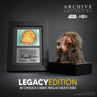 Chris Walas autograph statue of Star Wars alien from Jabba the Hutt's palace