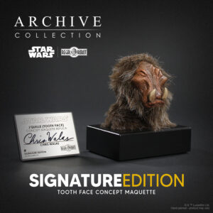 Chris Walas autograph statue of Star Wars alien from Jabba the Hutt's palace