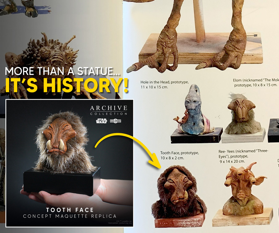 J’Quille the Whiphid alien from Return of the Jedi - replica concept maquette