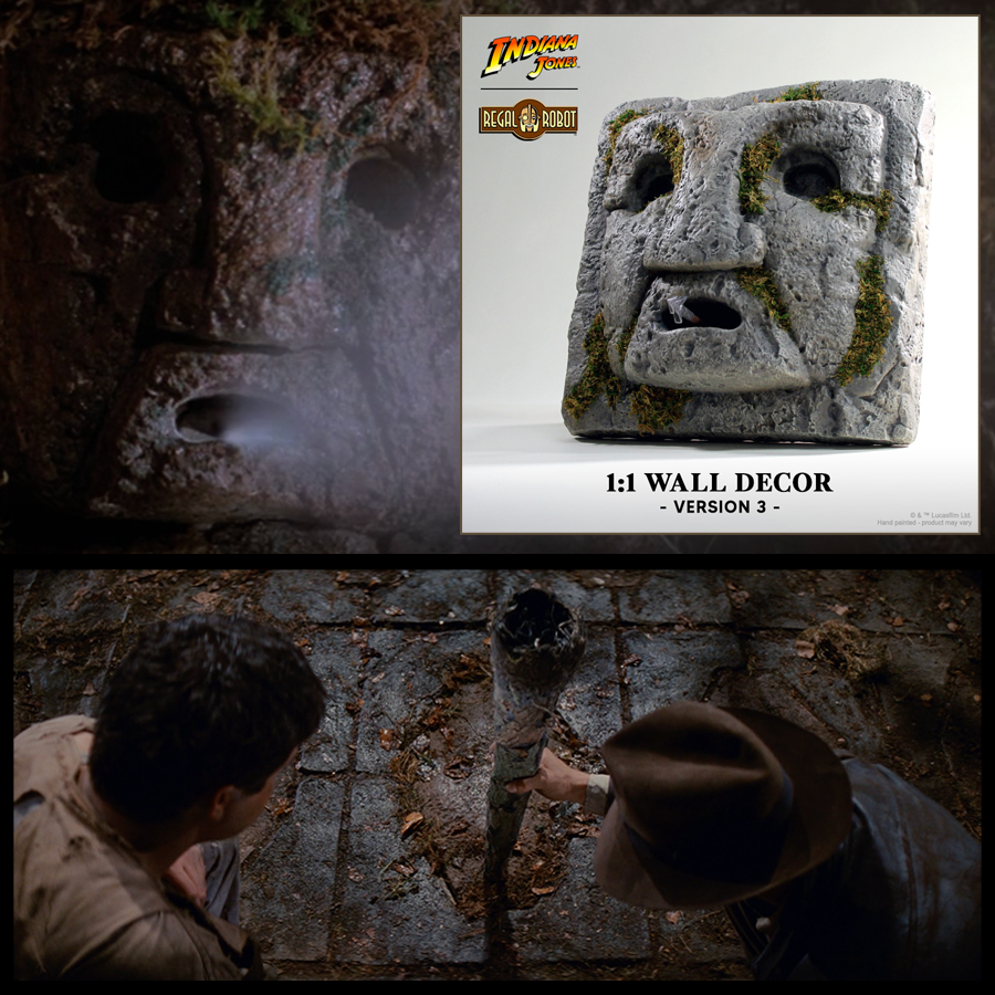 ndiana Jones Raiders of the Lost Ark Chachapoyan Temple wall face prop