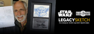Grogu aka Baby Yoda statue and sketch from The Mandalorian movie