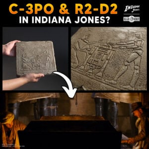 R2-D2 and C-3PO in Raiders of the Lost Ark - Indiana Jones Easter Egg