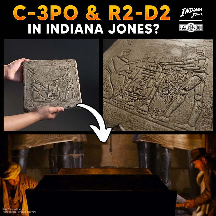R2-D2 and C-3PO in Raiders of the Lost Ark - Indiana Jones Easter Egg