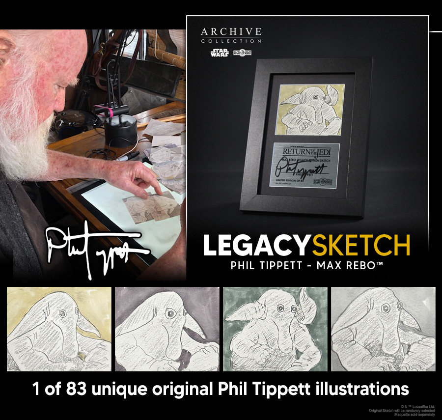 Each illustration is a one-of-a-kind, dreamed-up and hand-drawn by stop motion wizard and master creature designer, Phil Tippett. 