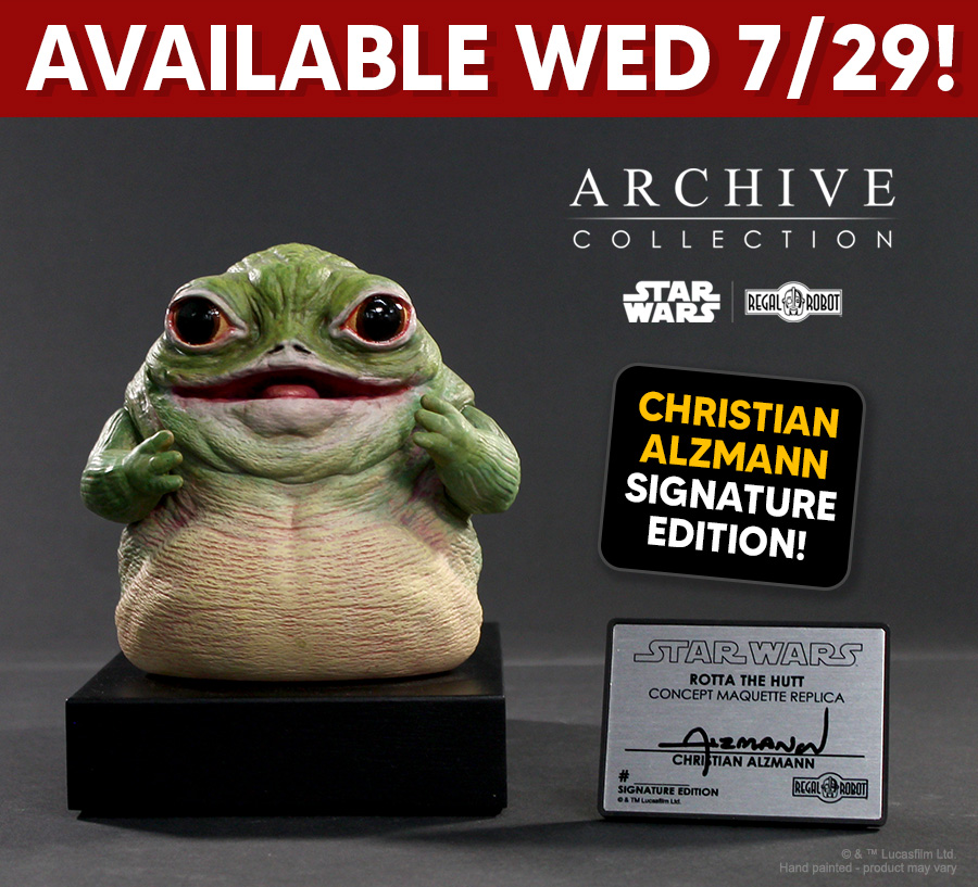 Statue of Rotta the Hutt from Mandalorian and Grogu