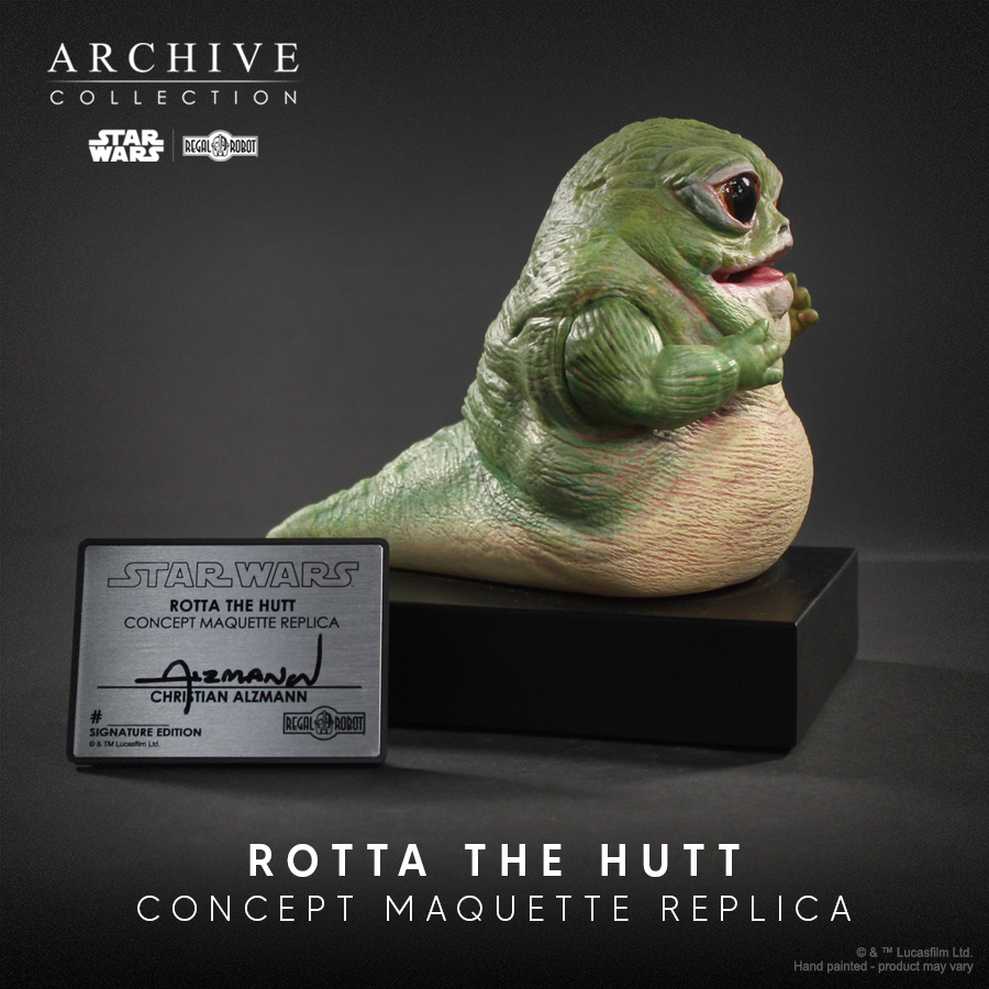 Statue of Rotta the Hutt from Mandalorian and Grogu