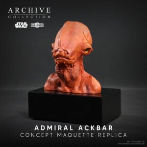 Phil Tippett Admiral Ackbar art and statue from Star Wars Return of the Jedi