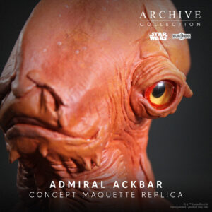 Phil Tippett Admiral Ackbar art and statue from Star Wars Return of the Jedi