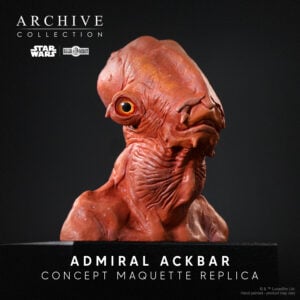 Phil Tippett Admiral Ackbar art and statue from Star Wars Return of the Jedi