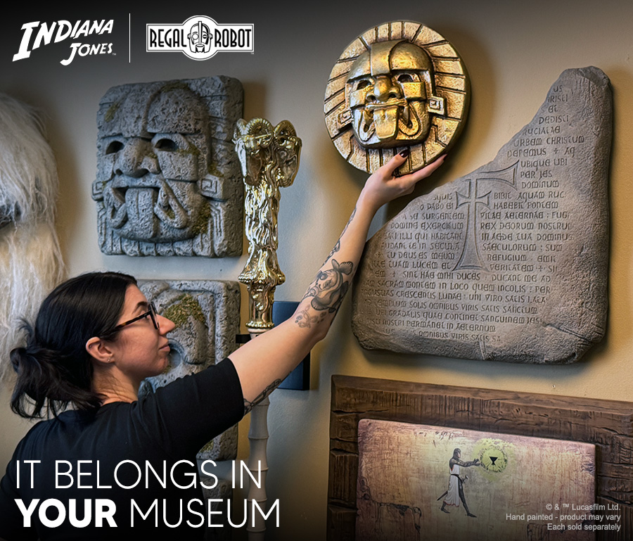 Indiana Jones props and wall decor from Regal Robot